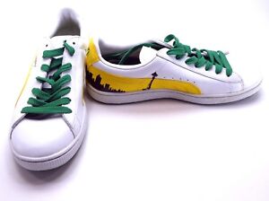 puma shoes white and green