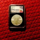 2024 (P) SILVER EAGLE NGC MS70 STAR PRIVY FIRST DAY OF ISSUE ANNA CABRAL SIGNED.