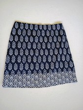 Talbots Blue and White Leaf Print A Line Skirt Size 8P