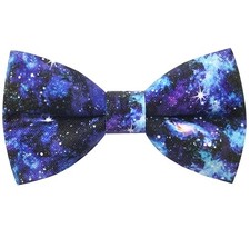 Colorful Fun Pattern Pre-Tied Bow Tie Mens Floral Space T Blue Space01