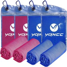 YQXCC 4 Pack Cooling Towels 40"x12" Ice Cool for Neck Microfiber Soft B...