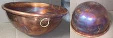 17"x8" Heavy Copper Bowl Rolled Edge Culinary Arts / Candy Making Made in France
