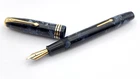 VINTAGE CONWAY STEWART 58 FOUNTAIN PEN IN BLUE MARBLE 14K GOLD STUB FINE NIB