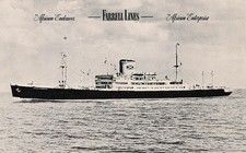 SS African Endeavor Farrell Lines Cargo Ship Vtg Postcard H55