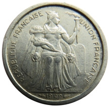 1949 French Oceania 2 Francs Coin