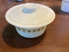 Pyrex Vintage Butterfly Gold Butter Tub Dish with Plastic Lid