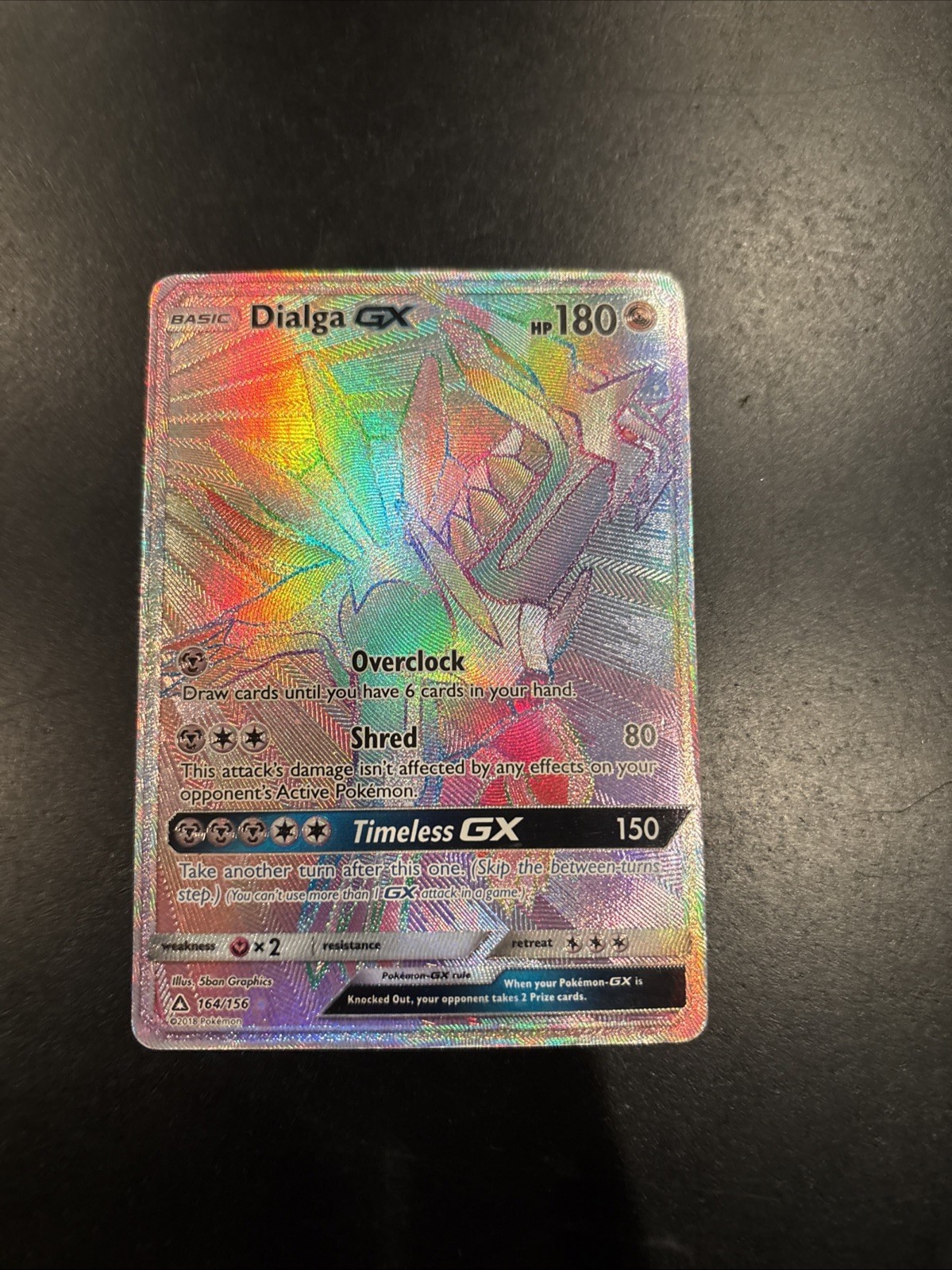 Pokémon Dialga GX 164/156 Sm-Ultra Prism Secret Rare Full Art Holo HP180
