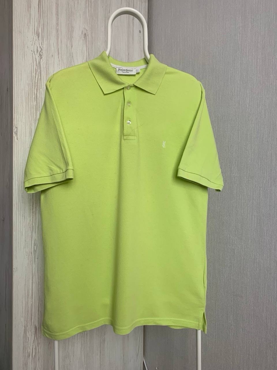 Yves Saint Laurent YSL Green polo shirt men’s cotton short sleeve y2k France L