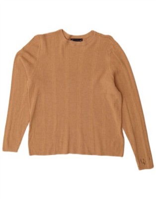 Marks & Spencer Damen Crop Top Langarm UK 18 XL Beige Viskose BM01