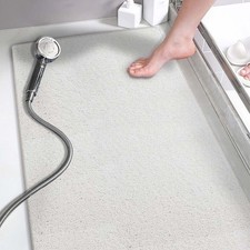 Non-Slip Shower Mats, Quick-Dry PVC Loofah Bathroom Mat, 15.7x36 Inch, White