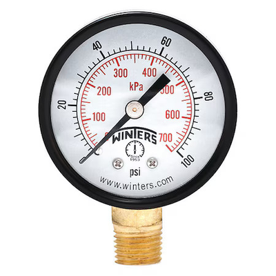 #ad Winters Pem202 Commercial Pressure Gauge 0 To 100 Psi 2 In Dial 1 4 In Npt $7.19
