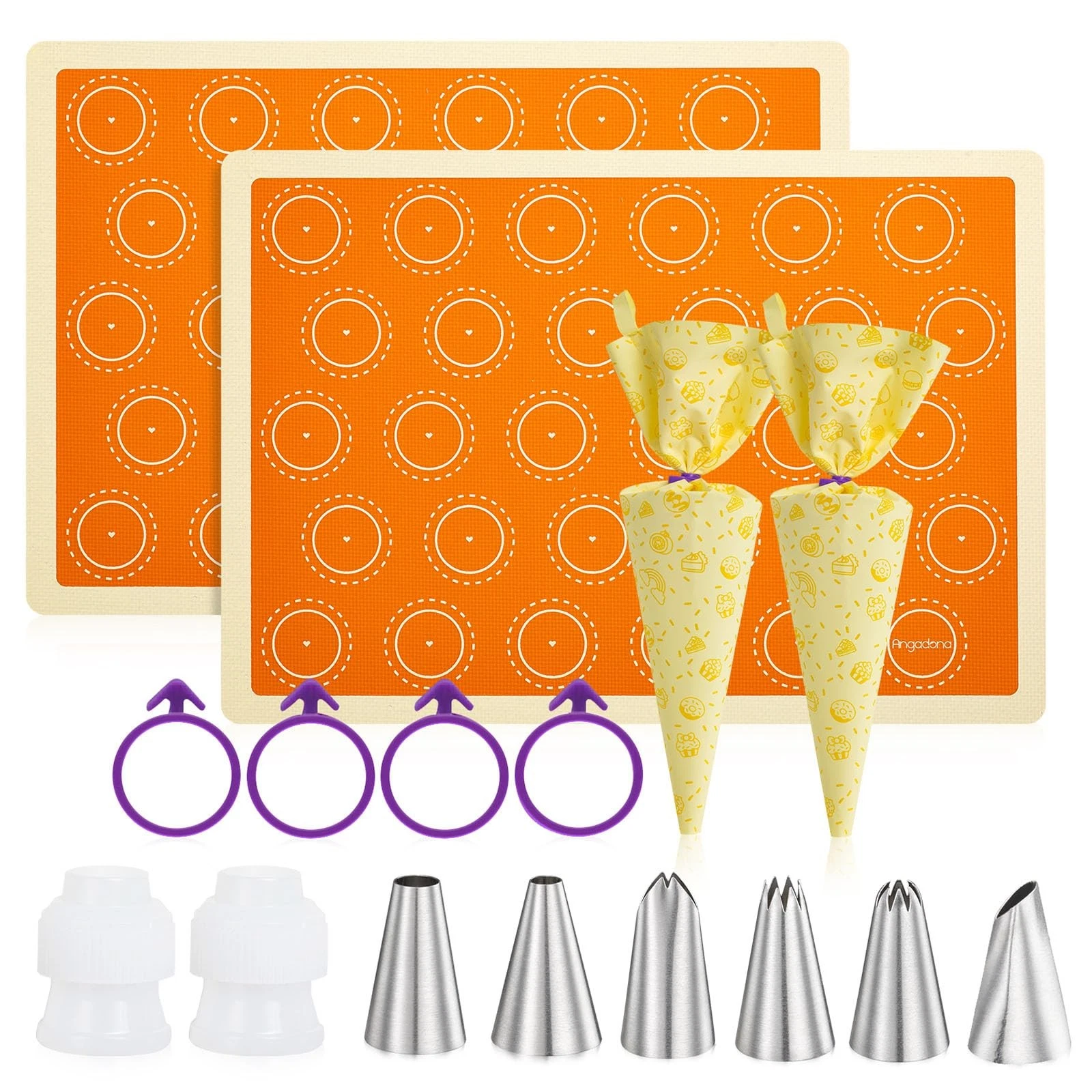 Macaron Silicone Baking Mats Kit, Best Japan Silicone, Easy Clean & Non-Stick...