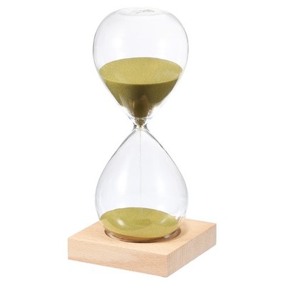 Sand Timer 30 Minuten für Sand Timer, Sanduhr mit Holzsockel gold