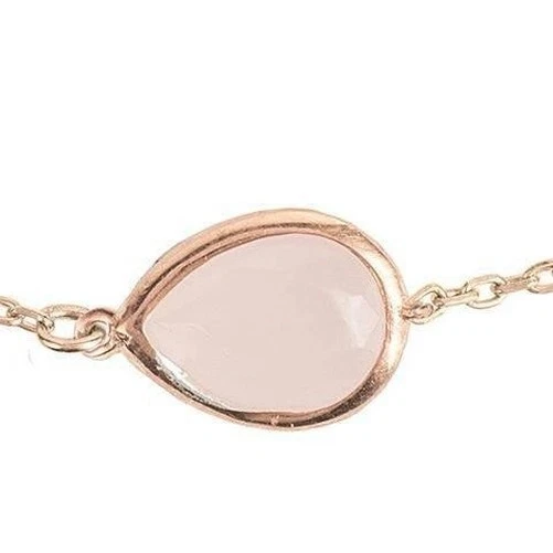 LATELITA Bracciale Oro Rosa Quarzo Rosa Piccolo Mini Damigella Regalo Argento - Immagine 4 di 4