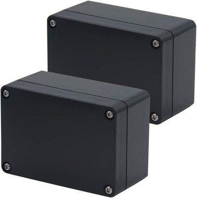 2 ABS Plastic Black Electrical Boxes IP65 Waterproof DIY Electronic Junction