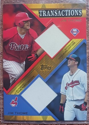 2003 Topps #DTT-JT Jim Thome HOF Phillies/Indians Transactions Dual Relic NM-MT