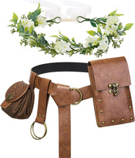 Renaissance Accessories,Medieval Viking Leather Belt Pouch Coin Phone Purse,Ren