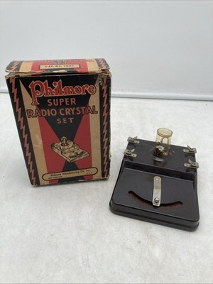 Vintage 1950s Philmore Super Radio Crystal Set Receiver Cat No. 7001 with Box