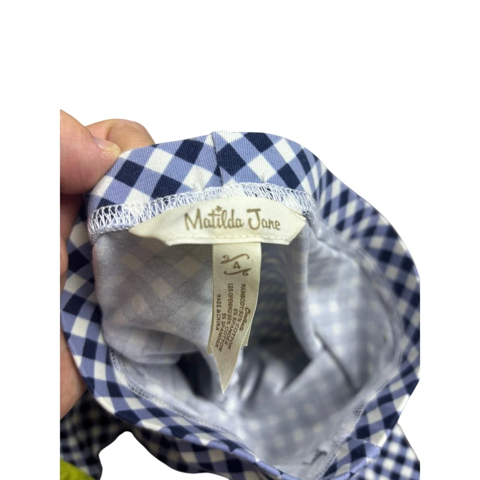 Pantalones con Volantes Matilda Jane Niñas Talla 4 - Azul Marino Guinga Floral Dobladillo Boho Boutique Foto 3 de 4