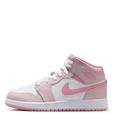 Big Kid's Jordan 1 Mid Pearl Pink/Med Soft Pink-White DQ8423 600