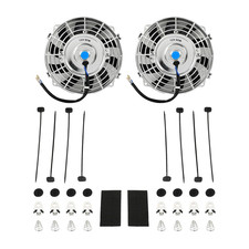 7'' Inch Chrome Universal Slim Fan Push Pull Electric Radiator 12V 80W High P...