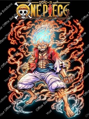 Monkey D Luffy Gear 5 Form UV Color or Laser Engraved Zipper 4-9-12 Slot Binder