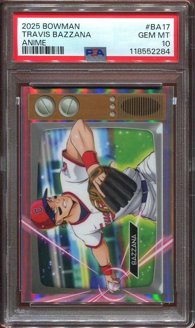 2025 Travis Bazzana PSA 10 Bowman ANIME #BA-17 Cleveland Guardians