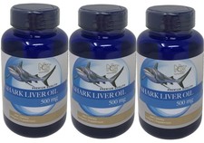 3 Bottles Shark Liver Oil 500mg 200 softgels x 3 600 softgels