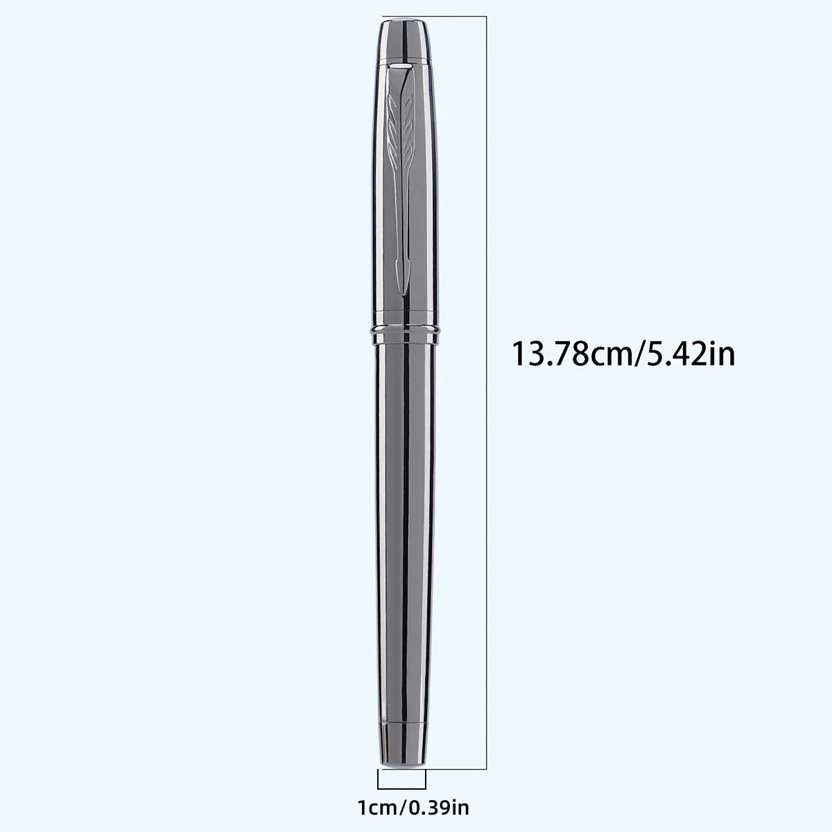 Silver Grey Fountain Pen 0.5mm Medium Nib Business Office School Writing Pen — image 6