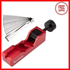 Compact Spark Plug Gap Tool with 32 Blades Feeler Gauge - Optimized Design