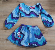 Faschingskostüm blau Partnerlook Hippies ABBA 80er 34/36 XS/S