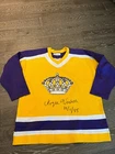 ROGIE VACHON CCM autographed LA Los Angeles Kings Gold PRO STITCH Hockey Jersey