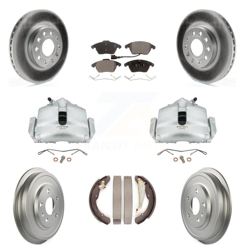 High-Performance Front Rear Disc Brake Caliper Coated Rotors Drums Kit