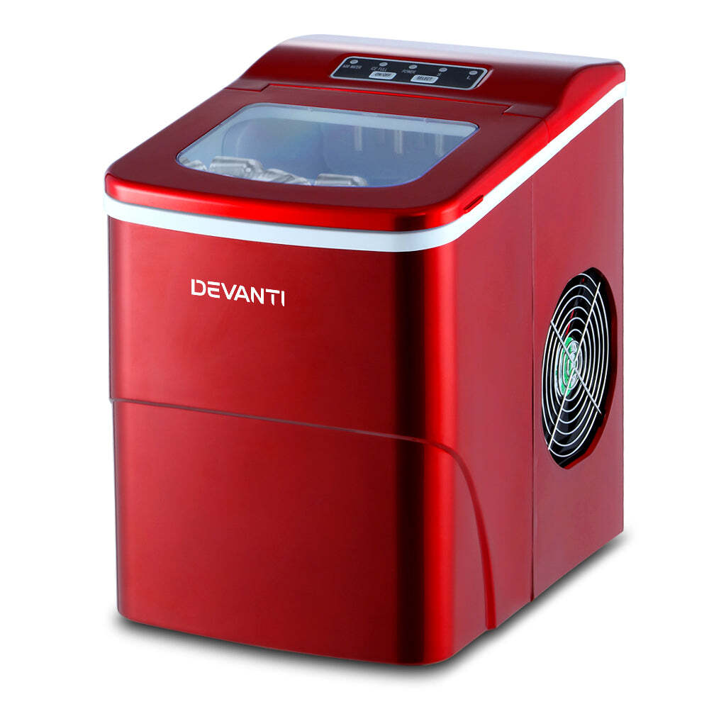 NNEDSZ Portable Ice Cube Maker Machine 2L Home Bar Benchtop Easy Quick Red-image
