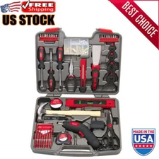 Household Hand DIY Tool Kit Home Improvement W/ Cordless Screwdriver Workshop US