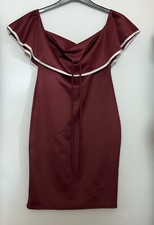 Catch Mee Burgundy Bardot Halter Dress Size 12