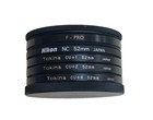 Assorted High Quality 52 mm Lens Filters/Lens, B+W, Nikon, Tokina + Stacks Caps