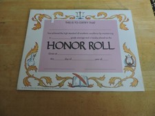 Honor Roll Certificates NEW 25 per package