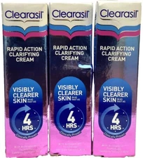 3 clearasil rapid action clarifying cream 4hr 0.84oz exp sept 2025 scuffed box