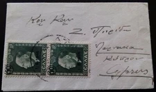 1.9.1946 KING GEORGE B'  ATHENS GREECE - Z. PIERIDES LARNACA CYPRUS GREEK COVER