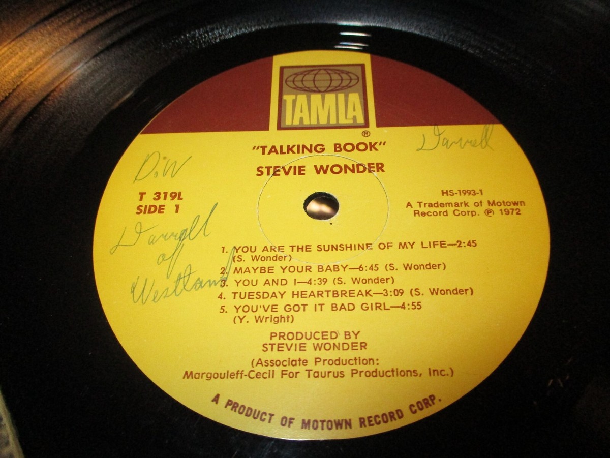 1972 STEVIE WONDER Talking Book Braille G/F LP Tamla T 319L Soul