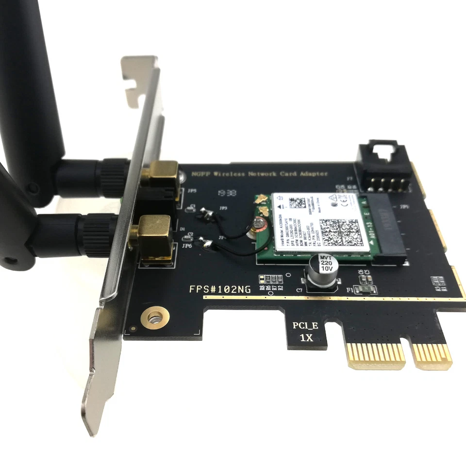 AX200 Desktop PCIe Wireless Adapter WiFi 6 Bluetooth Dual Band Network Card 5GHz - Image 3 of 4