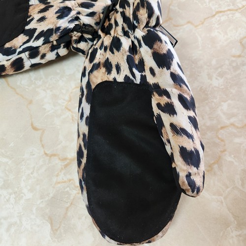 Echo New York S/M Women's Mittens Winter Animal Print Black Brown New - Picture 6 of 8