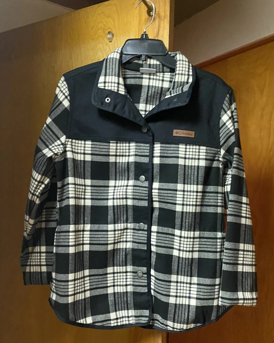 Columbia Women s L Plaid Alpine Jacket NWOT black White eBay