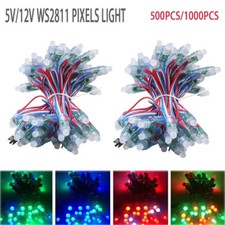 5V/12V WS2811 12mm IC RGB Digital Full Color Pixels Bullet LED Strip Lights IP68