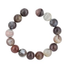 16 Botswana Agate Round Beads ap. 12mm 7.6" 54097