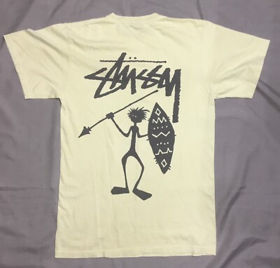 エイト Stussy Mens Eight Ball Shirt Small Yellow Short Sleeve Streetwear