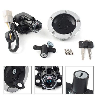 Fuel Tank Cap Ignition Switch Seat Lock with Key for Kawasaki Ninja XZ6R 13-18