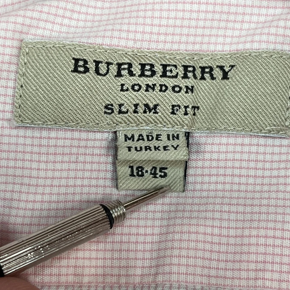 Camisa de vestir Burberry London ajustada rosa con botones talla 18-45 Foto 3 de 4