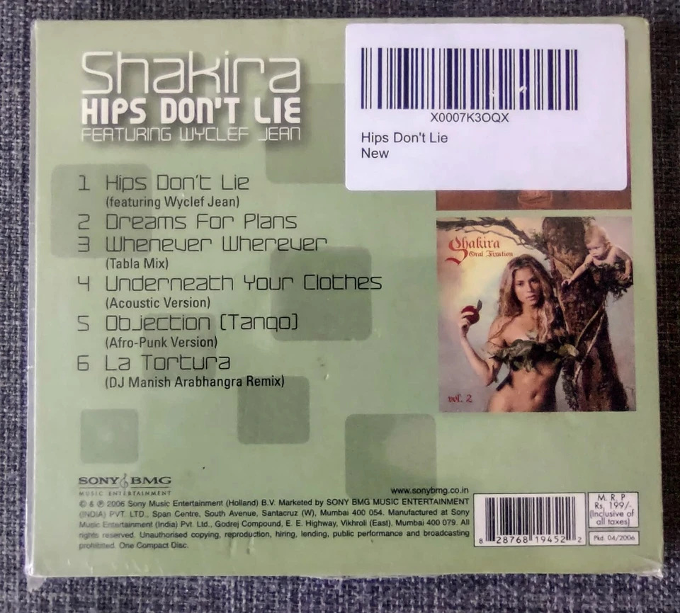 Shakira Hips Dont Lie 2006 India Sealed - Image 3 of 4